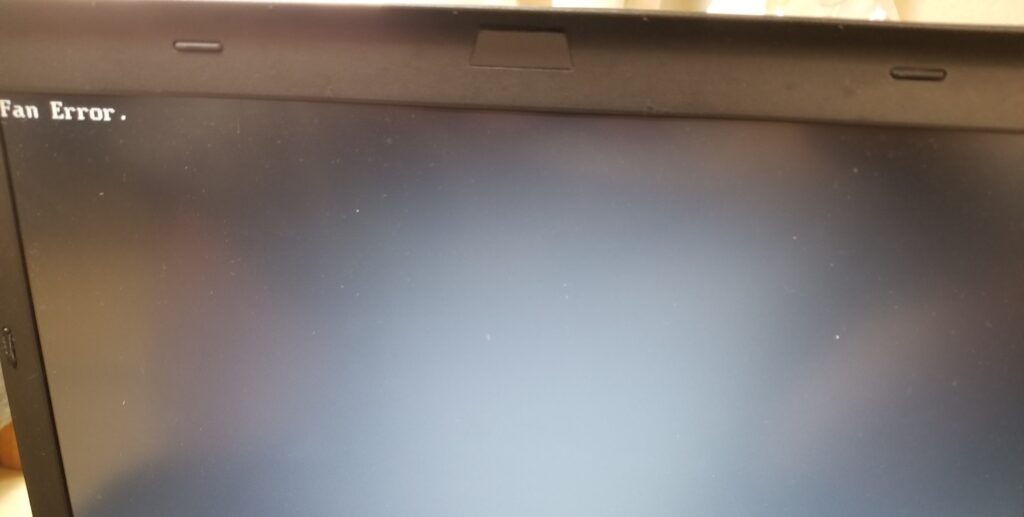 ThinkPad X220のファンエラー画面